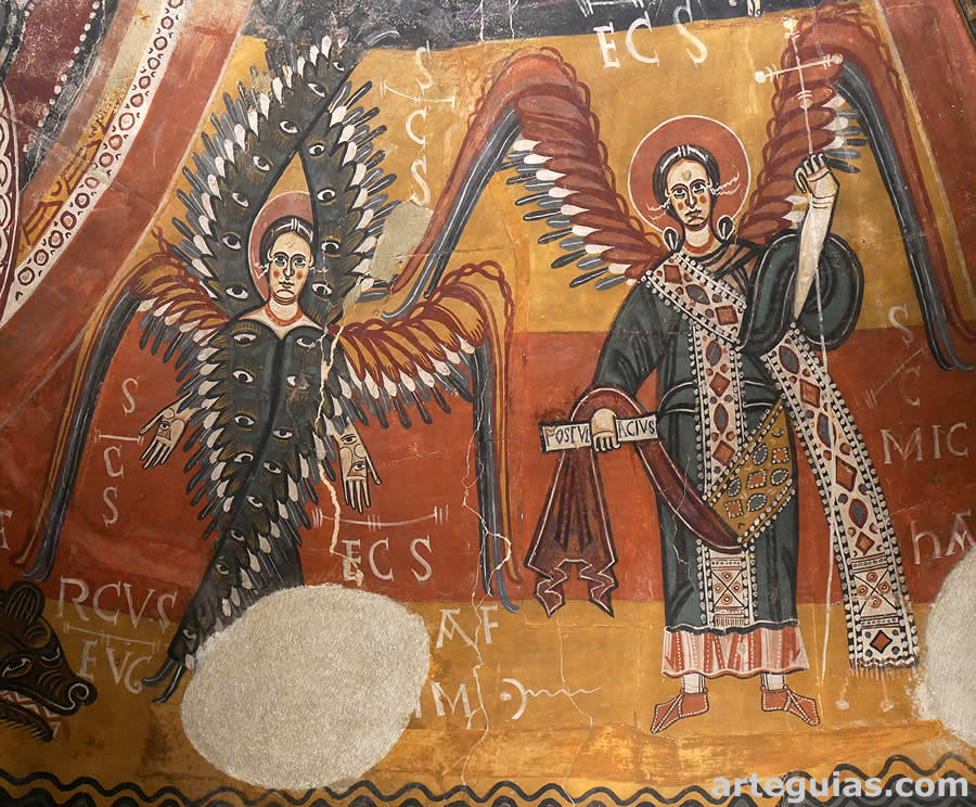 Detalle de los frescos de la iglesia de Estaon