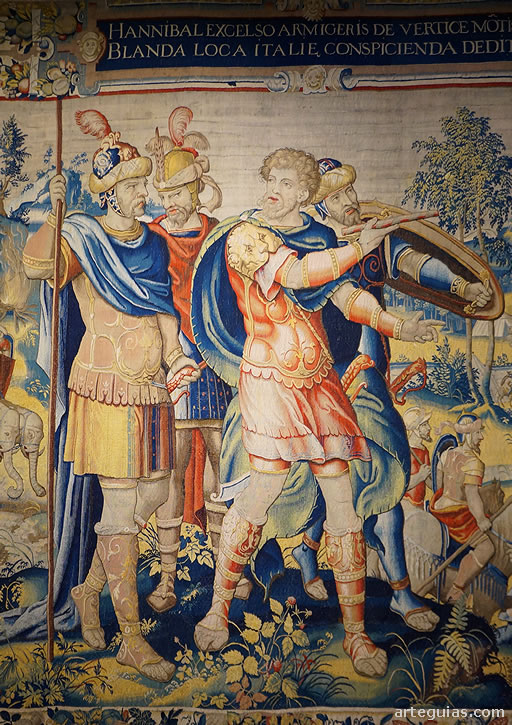 Detalle del tapiz de la historia de An&iacute;bal