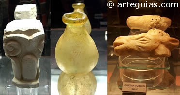 Piezas expuestas en el Centro de Interpretaci&oacute;n del Parque de Rec&oacute;polis