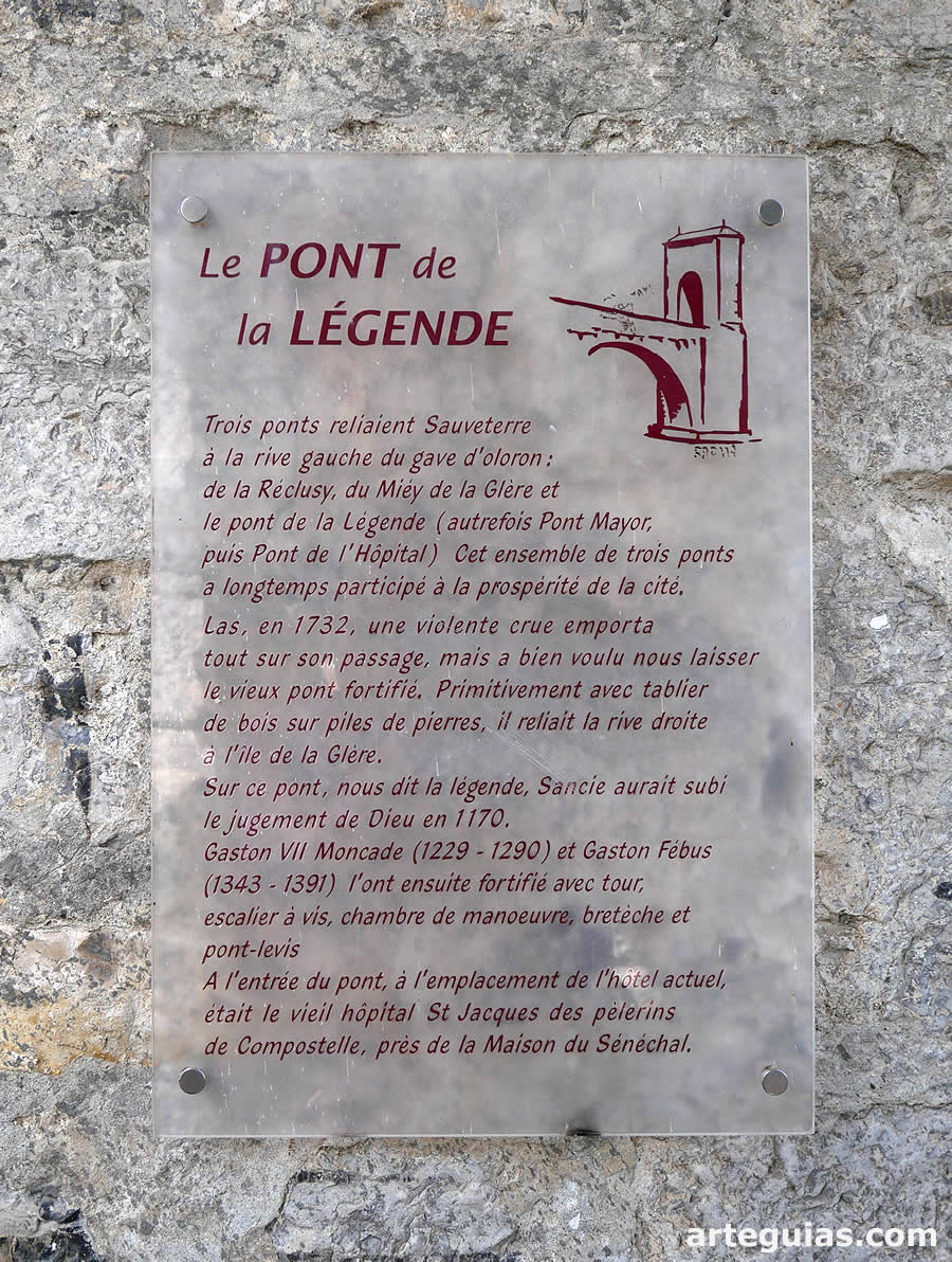 Cartel informativo sobre el Puente de la Leyenda