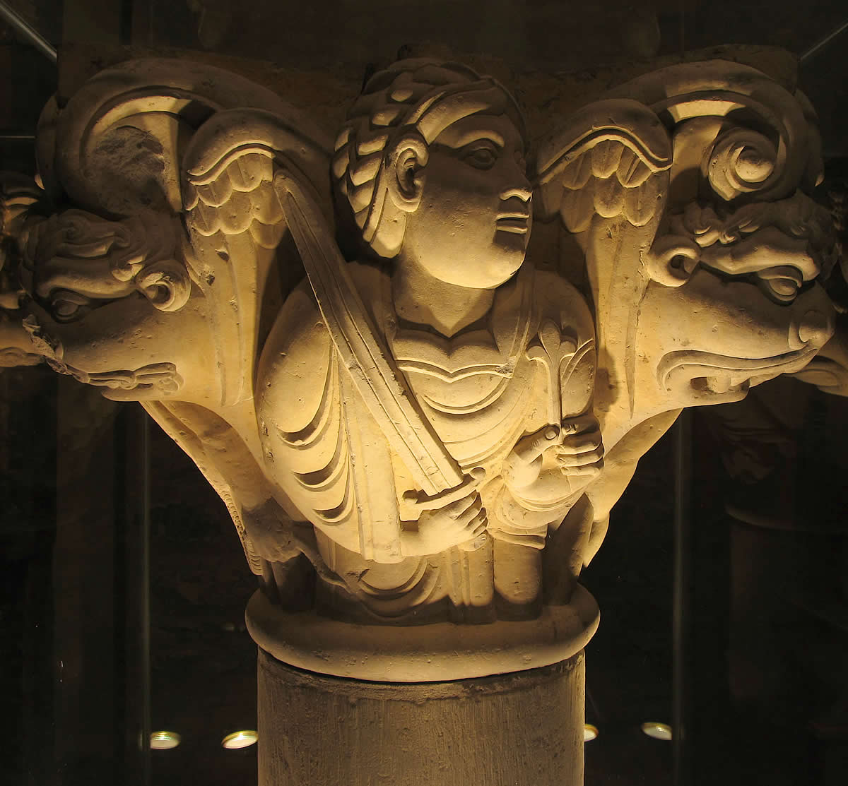Capitel tallado por el Taller del Maestro de la Catedral de Jaca