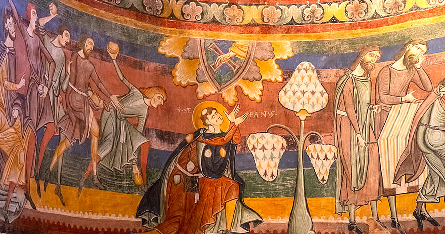Frescos murales del Monasterio Benedictino San Juan de M&uuml;stair