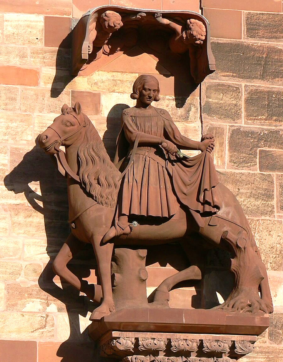 Estatua de San Mart&iacute;n en la Cateral de Basilea